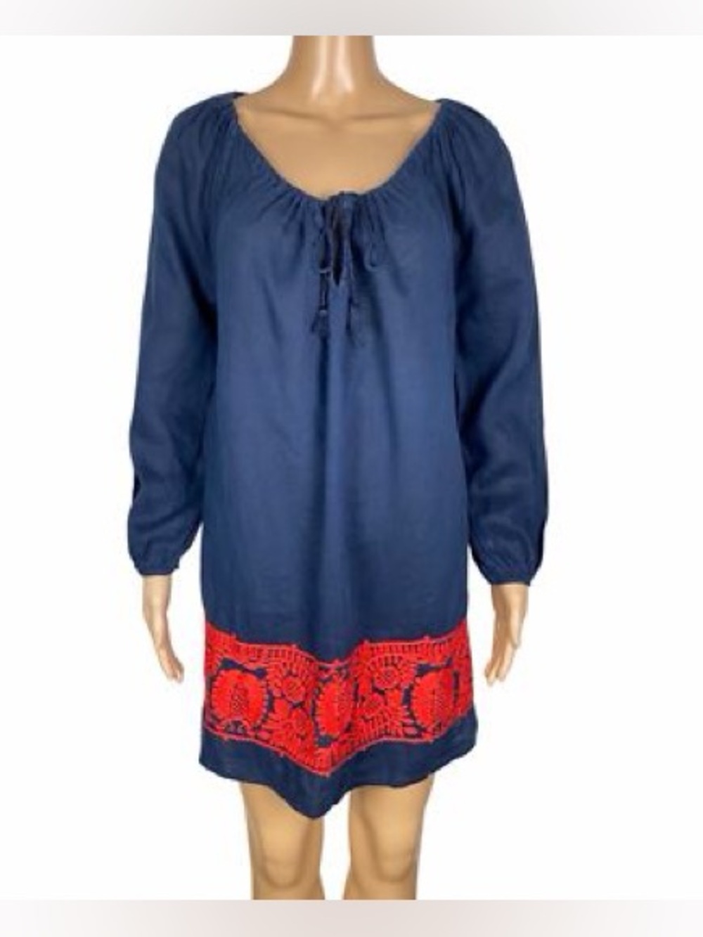J.Crew Linen Embroidered Dress - XXS